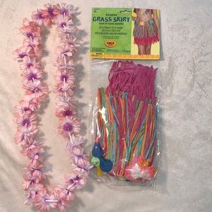 grass skirt rainbow child size Adjustable